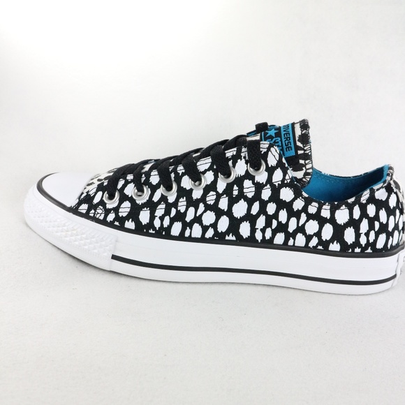 CONVERSE PAIR Chuck Taylor OX White/Black Dots Like New Sz 8 US Wmn - Picture 4 of 8